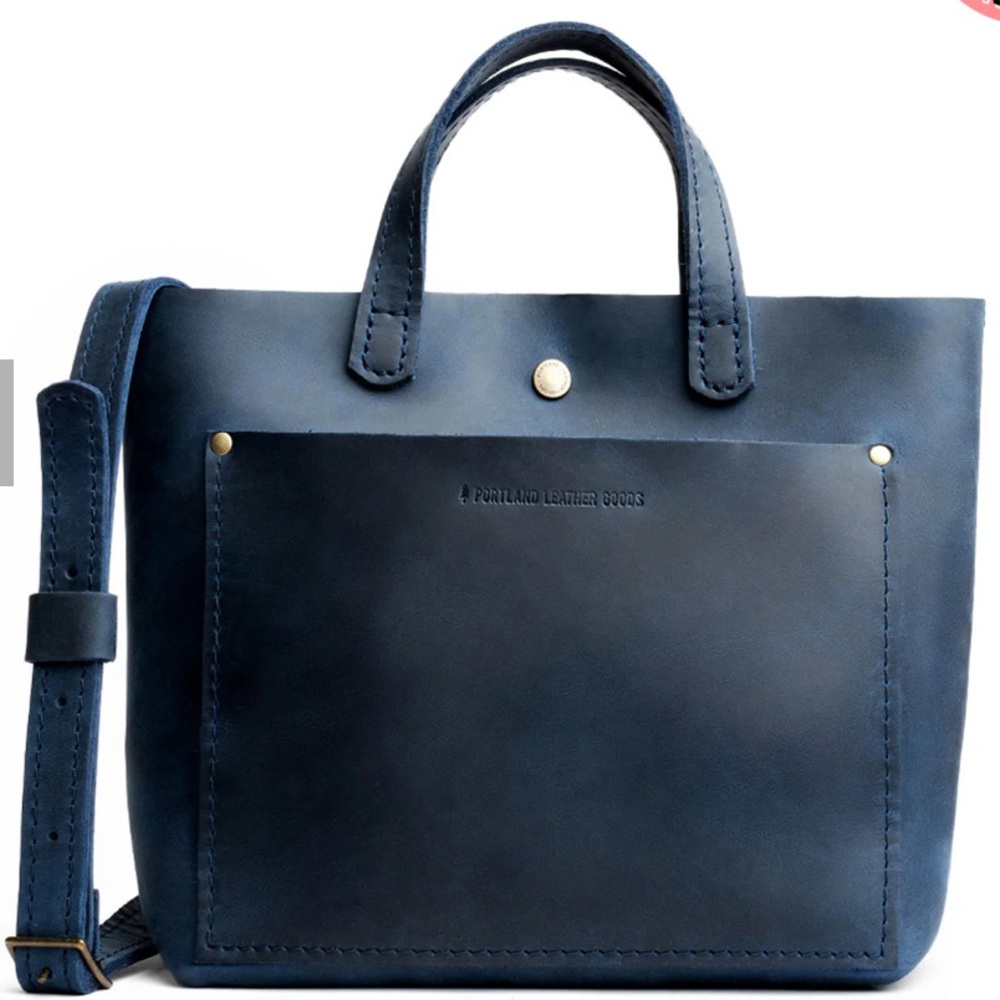 Portland Leather Navy Mini Crossbody Tote
